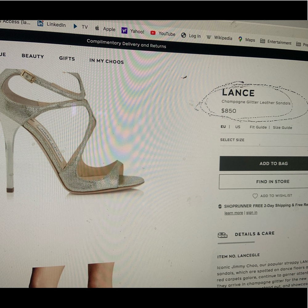 EUC. JIMMY CHOO LANCE Dusty Glitter Silver stiletto high heels. - Picture 2 of 16